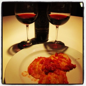 HomeMade Ravioli with Amatriciana Inside-Out